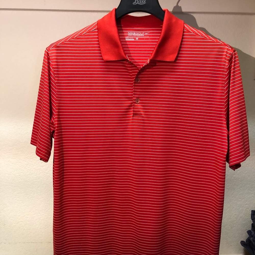 Nike red golf polo shirt